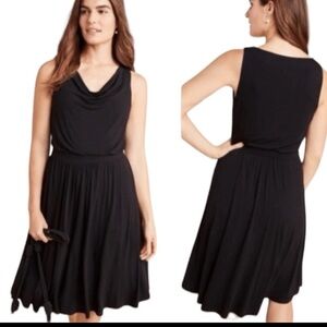 Maeve by Anthropologie Brianne Black Cowl Neck Flare Skirt Dress Size‎ XS